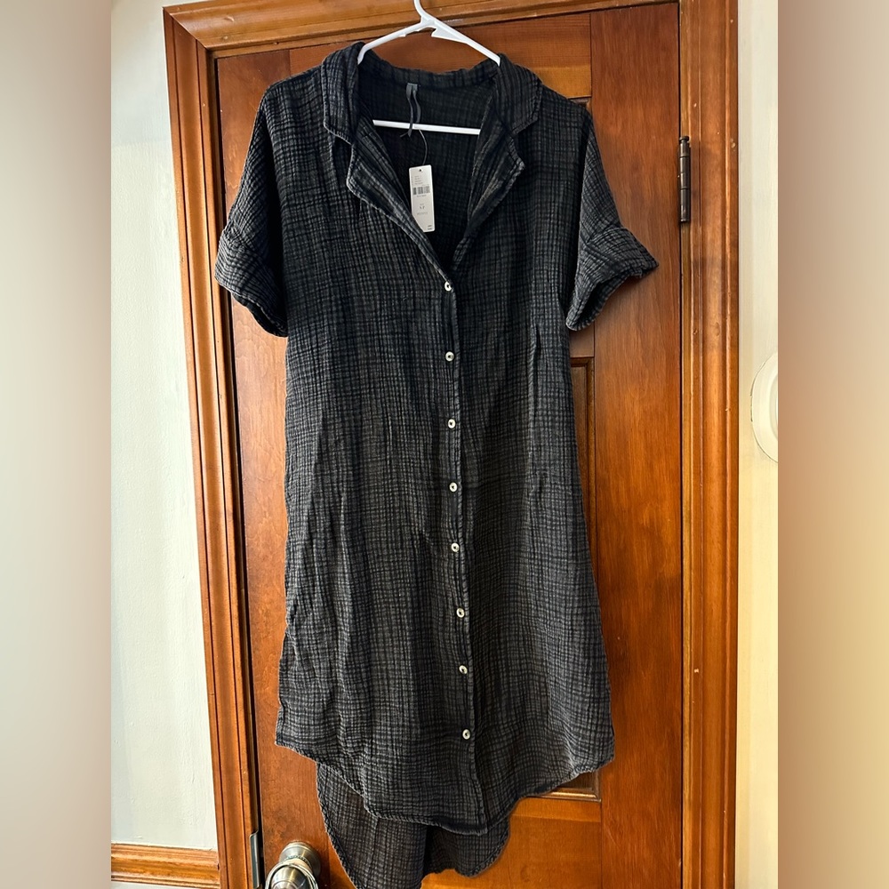 Anthropologie light button down dress